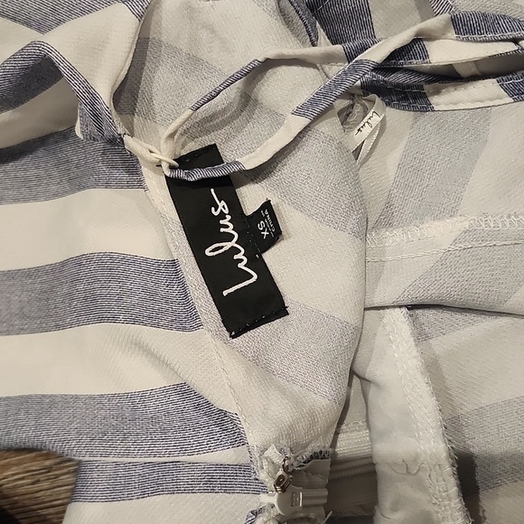 Lulus- Blue&White Striped Romper - Picture 7 of 8